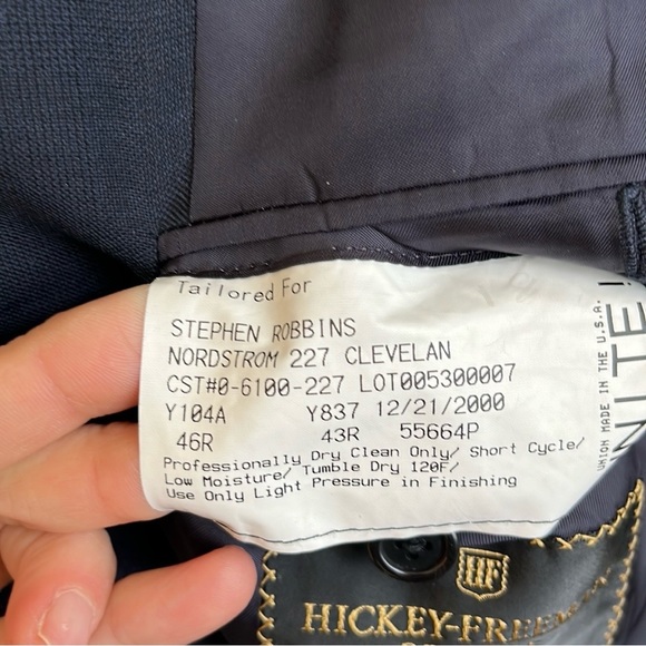 Hickey-Freeman Bespoke Blazer in Navy Size 46R Ing Loro Piana - Picture 6 of 12